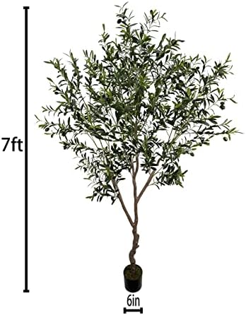 artificial olive tree 7ft(82in,2200+uv protection leaf) tall,faux olive shown in use