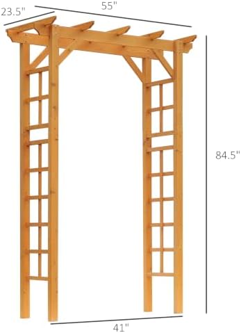 outsunny 85" wooden garden arbor, garden arch for on a desk or shelf