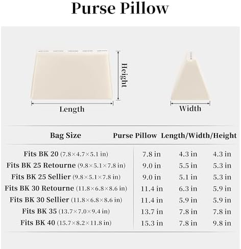 satin purse pillow insert for birkin 25, craie on a desk or shelf