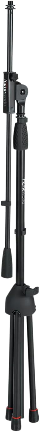 Gator Frameworks Standard Tripod Microphone Stand with Boom Arm,3/8" and 5/8" Adapters, (GFW-MIC-2010)