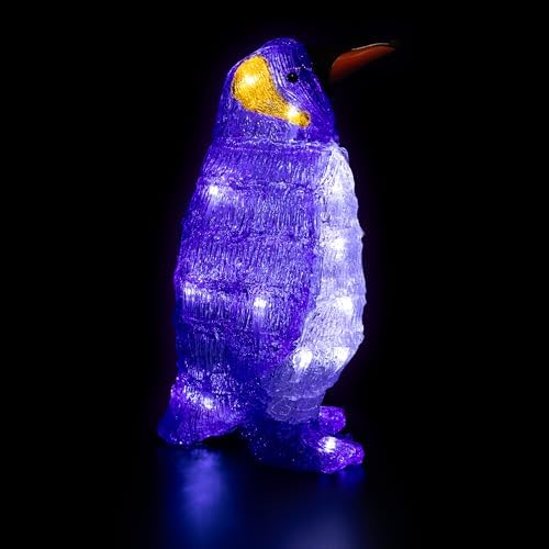 northlight lighted commercial grade acrylic penguin christmas display, front angle view