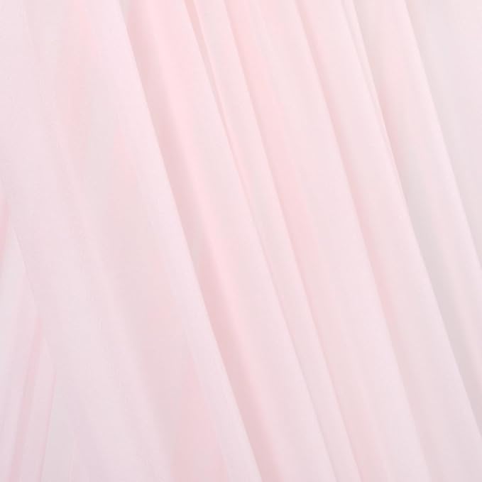 Pink Elegant Arch Draping Fabric Outdoor 1 Panel 29" × 20Ft Sheer Chiffon Curtain Drapes for Fall Wedding Ceremony Birthday Party Garden Brunch