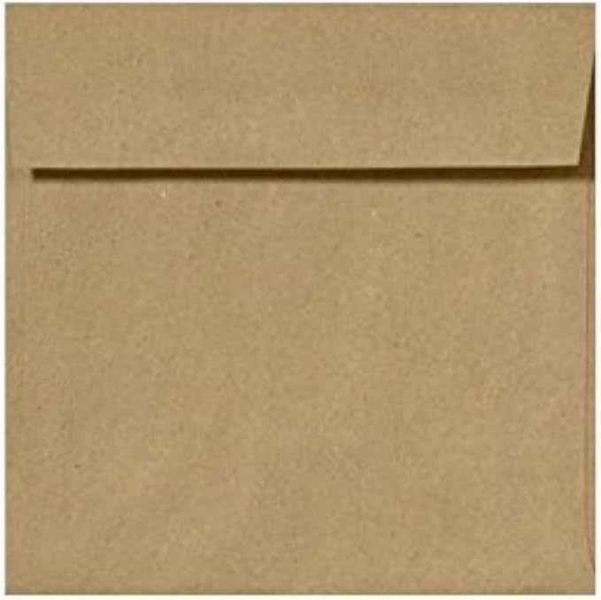 LUXPaper Square Invitation Envelopes | Peel & Press | 5" x 5" | Grocery Bag Brown | 70lb. Text | 50 Qty
