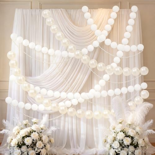 quick link pearl ball garland with 16.4ft pearl on a desk or shelf