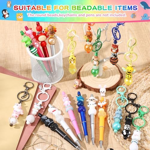 watersay 70 pcs animals 3d silicone focal beads showing dimensions