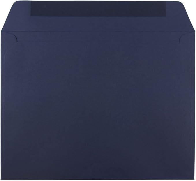JAM PAPER 9 x 12 Booklet Premium Envelopes - Navy Blue - Bulk 500/Box