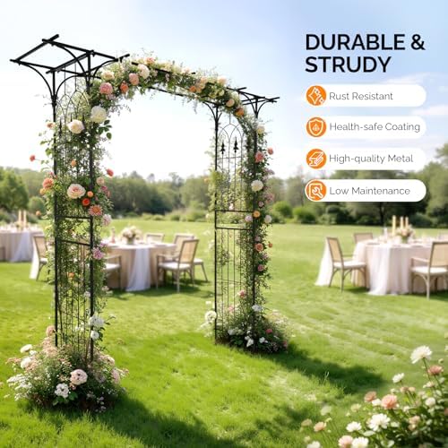 vingli garden arbor, arch archway for wedding ceremony shown in use