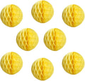 8pcs 8inch Paper Honeycomb Balls Decorative Tissue Pom Poms Flower Art Hanging Balls for Birthday Wedding Nursery Baby Shower Home Decor (8inch, Yellow)