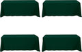 BRILLMAX 4 Pack Hunter Green Tablecloths for 8 Foot Rectangle Tables 90 x 156 Inch - 8ft Rectangular Bulk Linen Polyester Fabric Washable Cloth Cover for Wedding Reception Banquet Birthday Party