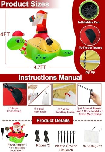 amenon 5 ft by 4 ft christmas inflatables shown in use