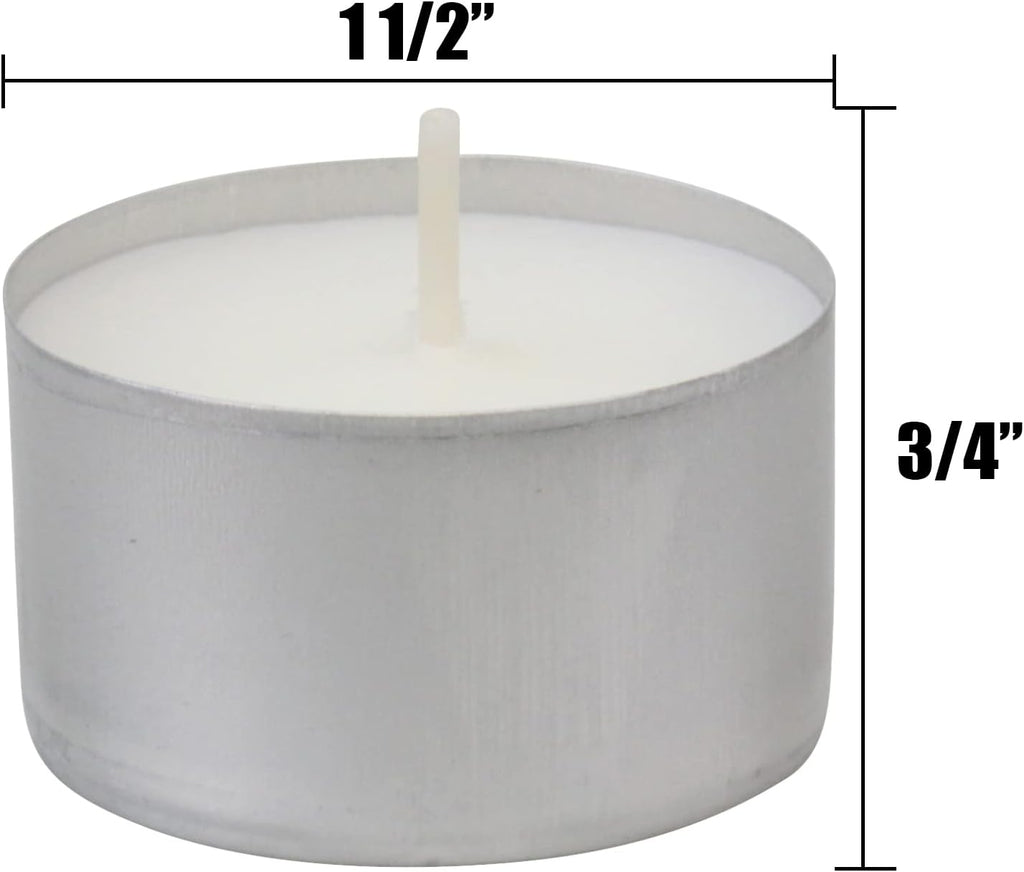 Stonebriar Unscented Long Burning White Tealight Candles, Bulk Pack, 6-7 Hour Burn Time, Smokeless Tealights for Parties, Weddings, Home, 50 Count