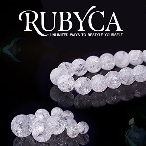 rubyca assorted mixed round druk crackle czech crystal, front angle view