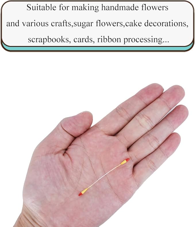 HAHIYO 700Pcs 2mm Yellow and Red Matte Double Head Flower Stamen Pistil for Flower Making Scrapbook Decoration Handmade Artificial Flowers Pistil Matt-Like Floral Stamens Flowers Pollen Stamen