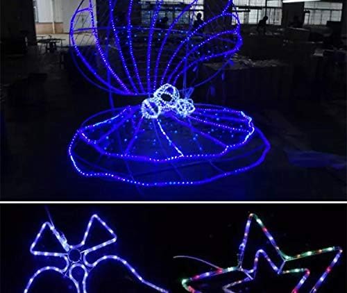 DINGFU 50ft 360 LED Waterproof Rope Lights, 110V Connectable Indoor Outdoor Blue Rope Lights for Outside, Deck, Patio, Pool, Camping, Bedroom Decor, Landscape Lighting and More (Blue)