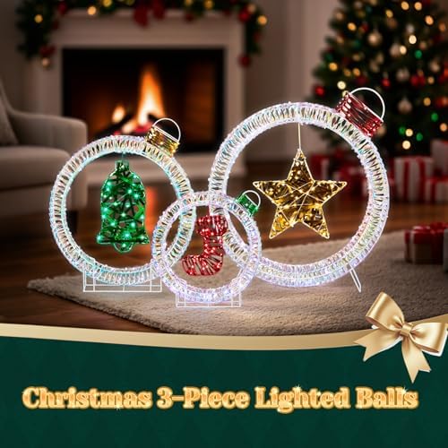 vingli set of 3 lighted iridescent cut out on a desk or shelf