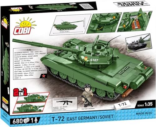 cobi armed forces t-72 (east germany/soviet) tank building, side view