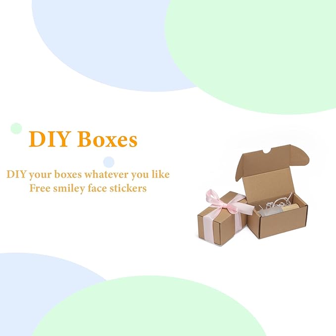 MEBRUDY 4.6x2.2x2.2 Inches Small Shipping Boxes Pack of 50, Corrugated Cardboard Box for Mailer Mailing Packing