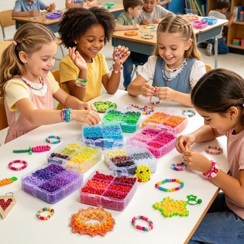 simetufy 10000pcs pony beads bulk 48 colors rave on a desk or shelf