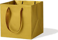 Gold Paper Gift Bag Small Square Bottom Paper Bags with Handles(Gold, 6 x 6 x 6 in, 10 CT)