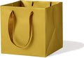 Gold Paper Gift Bag Small Square Bottom Kraft Paper Bags with Handles for Wedding Baby Shower Birthday Party (Gold, 4 x 4 x 4 in, 10 CT)