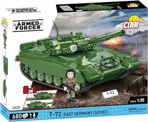 cobi armed forces t-72 (east germany/soviet) tank building shown in use
