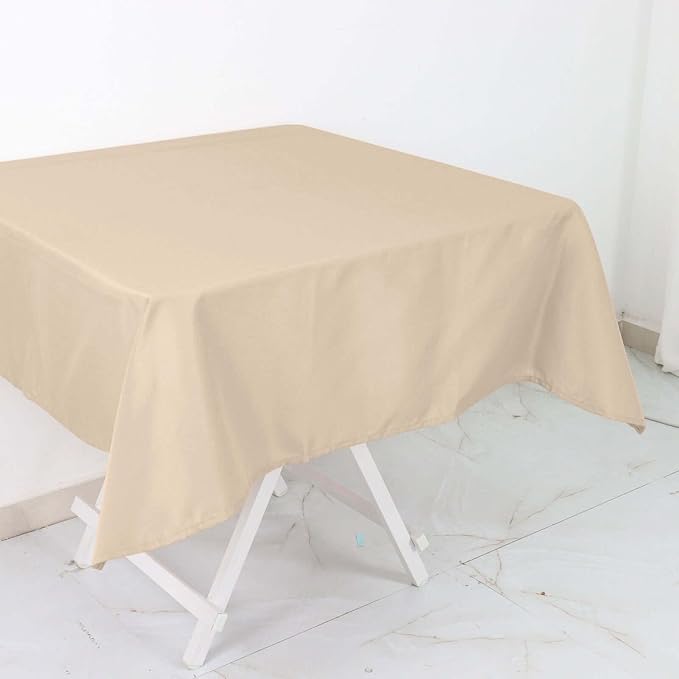 Efavormart 54x54 Nude Wholesale Linens Seamless Polyester Square Linen Tablecloth for Wedding Banquet Party Restaurant