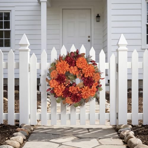 artgar fall wreaths for front door - 24, front angle view
