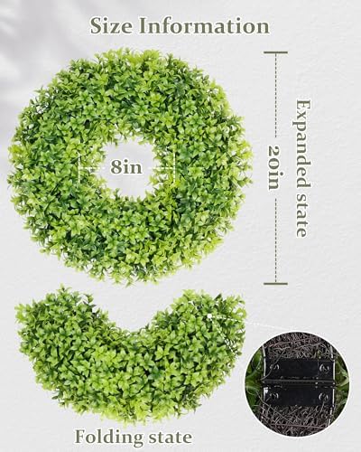 ddhs 20" boxwood wreaths front door, artificial spring shown in use