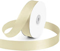 KMER LIFE 1 Inch Wide x 50 Yards Ivory Single Faced Polyester Satin Ribbon for Wedding Decor, Wreath, Crafts, Gift Wrapping & Other Projects