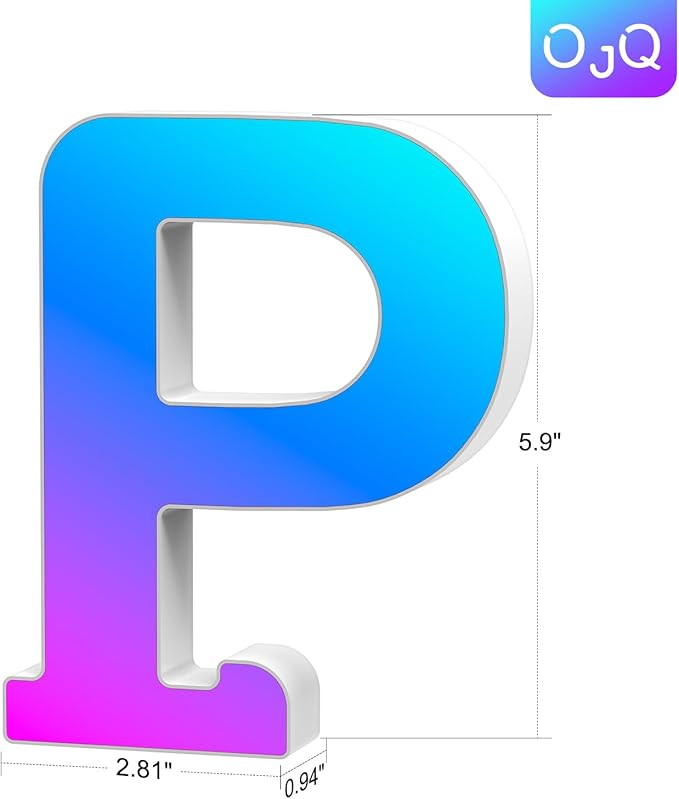 OJQ Light Up Letters LED Letter - Marquee Letters Room Decor Alphabet Letter Music Sync Color Change Colorful - Christmas Birthday Gifts for Girl - Teen Girls Gifts Party Home Wall Decor