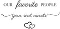 3 Pcs Wedding Seating Chart Decal Stickers DIY Our Favorite People Your Seat Awaits Vinyl Decal Wedding Sign Decor Seating Chart Board Mirror Stickers(Black)