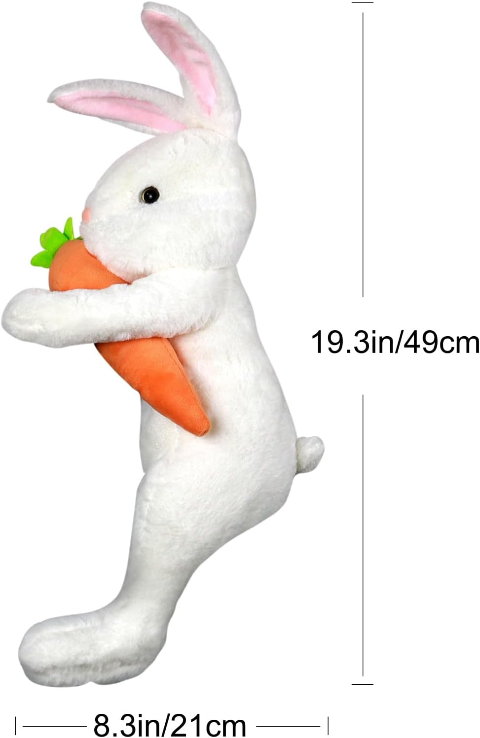 Hongsome Easter Bunny Tree Topper Decorations,Spring Plush Rabbit Hugged Carrot for Tree Basket Stuffers Holiday Home Party Supplies Decor White