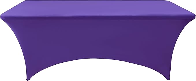 2-Pack 6ft Spandex Table Covers for Rectangle Standard Folding Tables - Wrinkle Resistant Stretch Tablecloths - Ultimate Fitted Table Protector for Parties, Trade Shows, Banquet