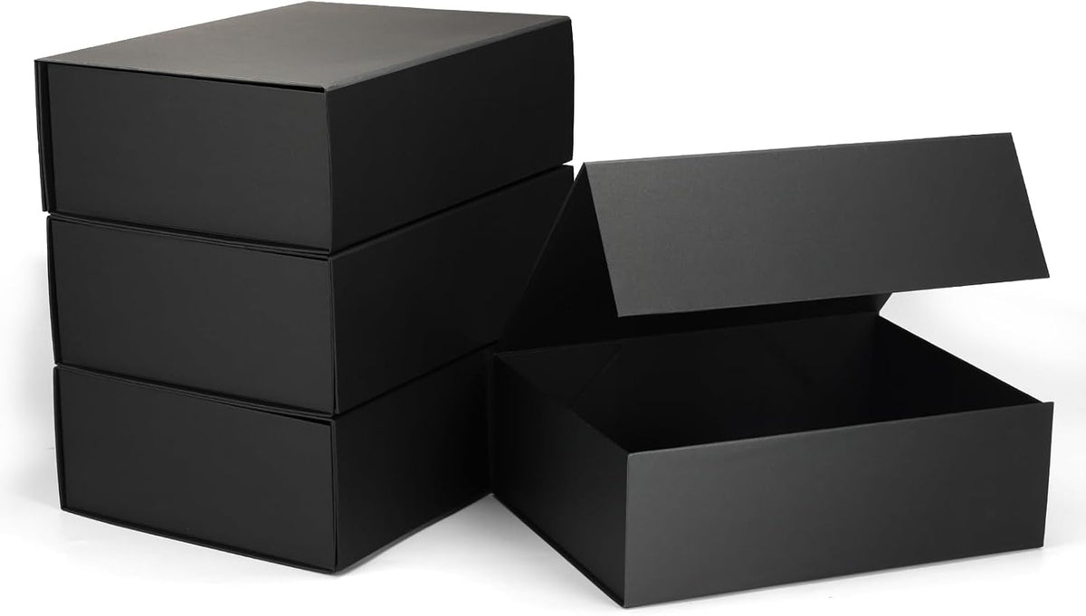 spepla 12x9x4 black gift boxes with lids, magnetic, main product view