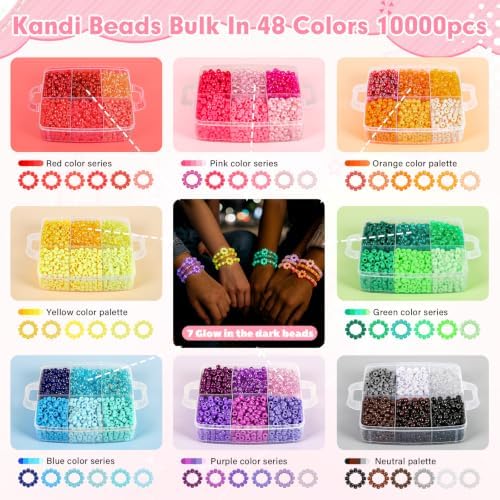 48 colors pony beads bulk, kandi beads for, close-up detail