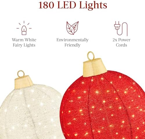 best choice products 2pc lighted pop-up outdoor christmas, side view