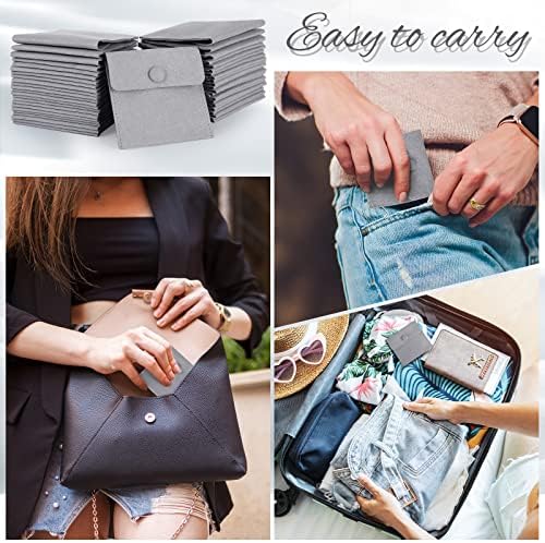 microfiber jewelry pouch with cleaning cloth 3.2"x3.2" jewelry, front angle view