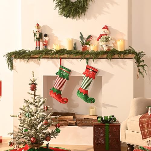 valery madelyn 6ft artificial norfolk pine christmas garland, close-up detail