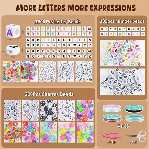 pony beads bracelet making kit, 6 boxes with, close-up detail
