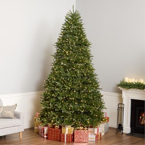 national tree company 10ft pre-lit dunhill fir artificial shown in use