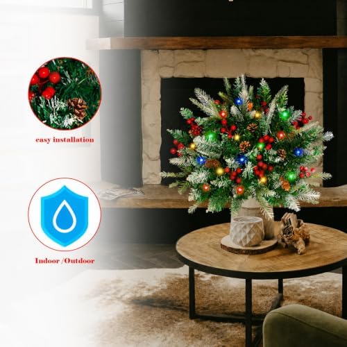 lighted christmas urn filler, 1 pack 24 inch, side view