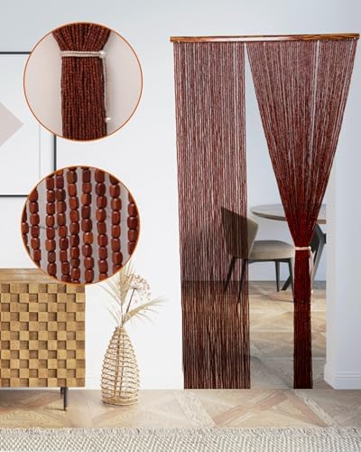 90 strands beaded curtain for doorways -35.5"x79"- handmade, close-up detail