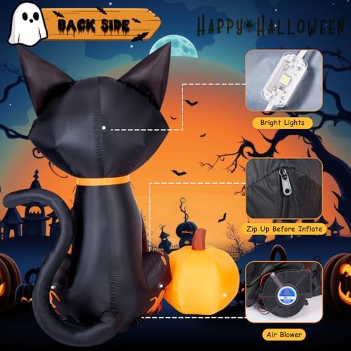 camuland 5ft halloween decorations outdoor, with built-in led, side view