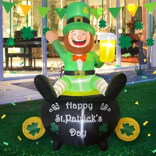 6ft st patrick's day inflatables with led lights, main product view