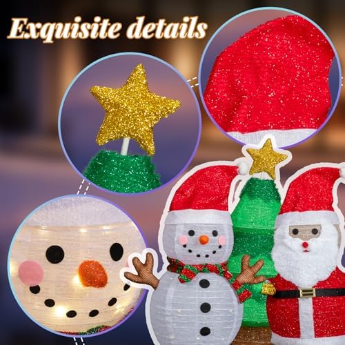 vingli 3 pack 30" 30 inch lighted snowman shown in use