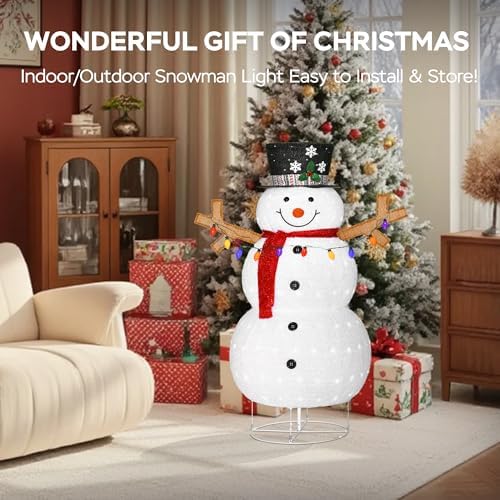 5ft lighted 3d snowman outdoor christmas decor on a desk or shelf