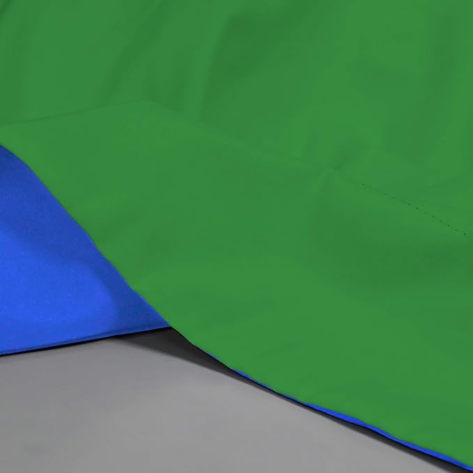 ISSUNTEX 6X9 ft Background Muslin Backdrop, Photo Studio, Collapsible High Density Screen for Video Photography and Television-Blue/Green