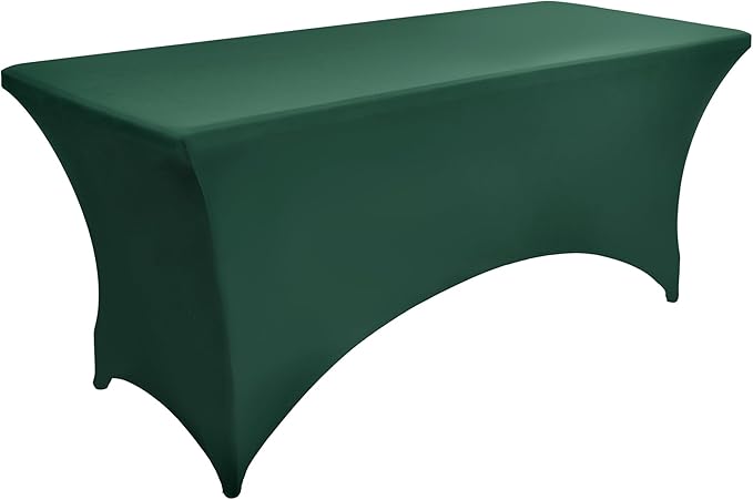 6-Pack 6ft Spandex Table Covers for Rectangle Standard Folding Tables - Wrinkle Resistant Stretch Tablecloths - Ultimate Fitted Table Protector for Parties, Trade Shows, Wedding