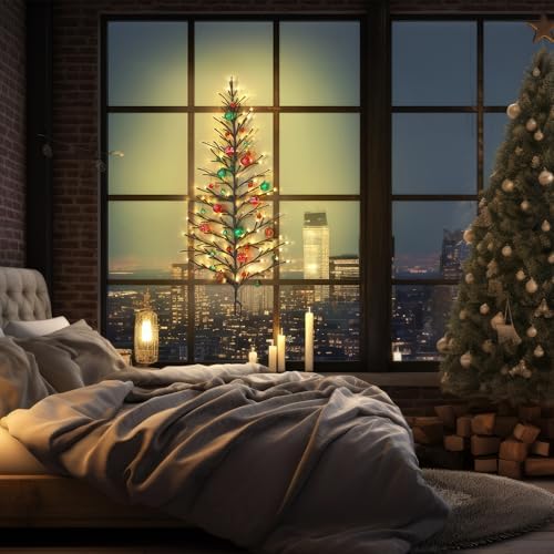 5 ft 144 led lighted wall christmas tree on a desk or shelf