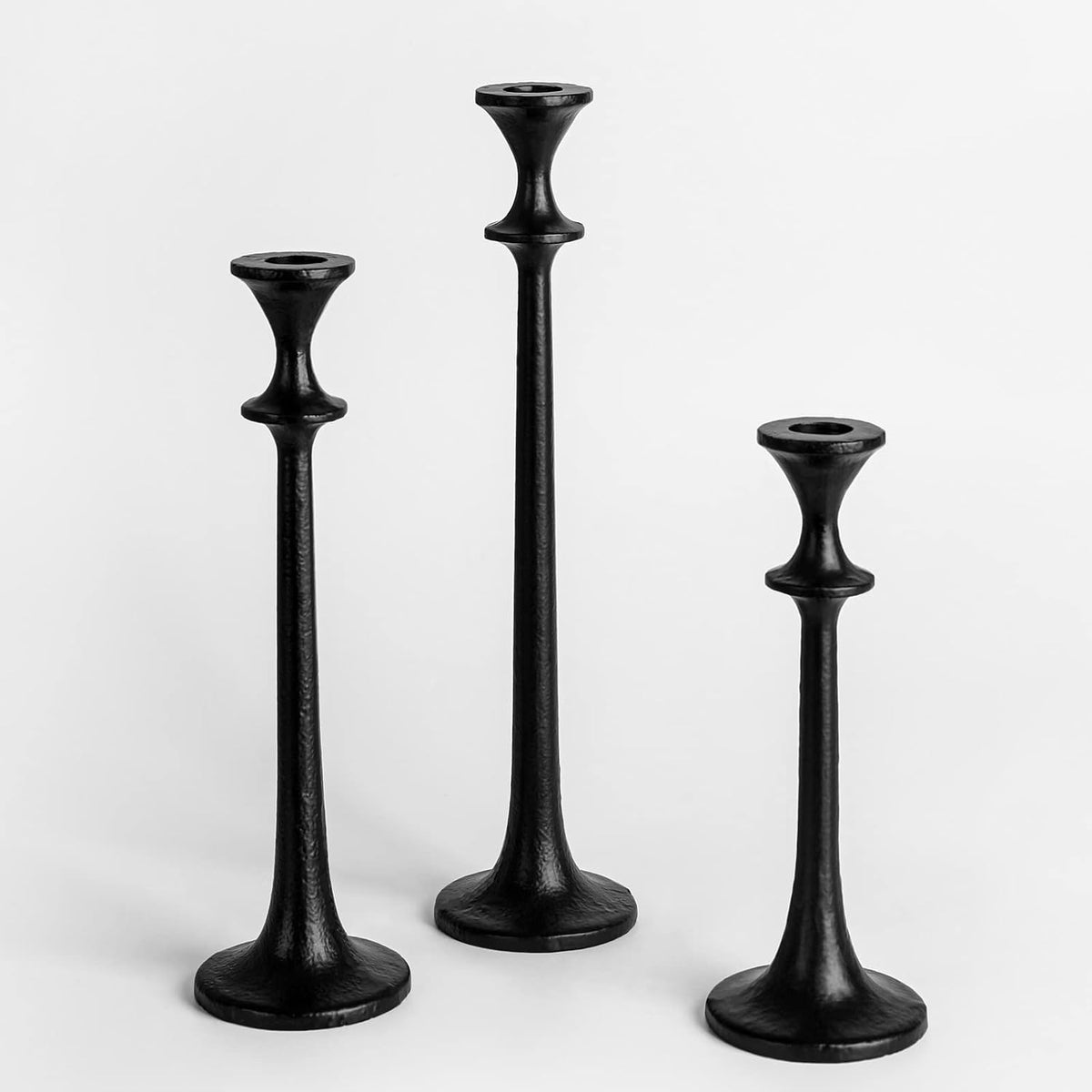 Black Iron Taper Candle Holder - Set of 3 Decorative Candle Stand